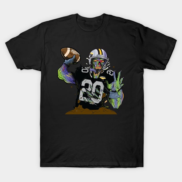 las vegas raiders zombie T-Shirt by Bishop Graphics